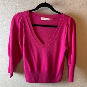 Ramy Brook Shelly Puff Sleeve Sweater Fuchsia Pink Business Casual Women’s XS
